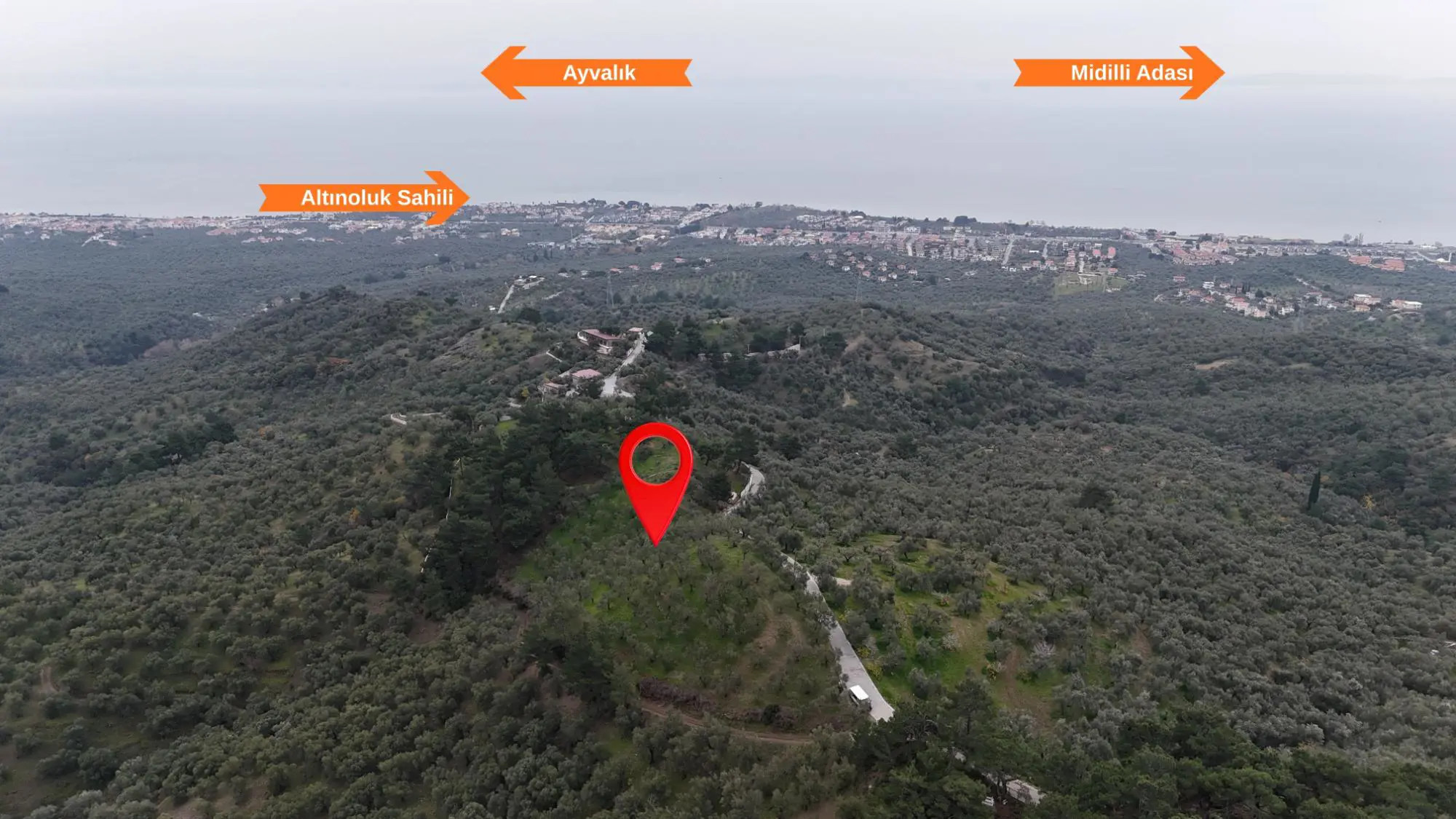 KAZDAĞLARI ETEĞINDE, PANORAMIK DENIZ MANZARALI 5100 M² ZEYTINLIK