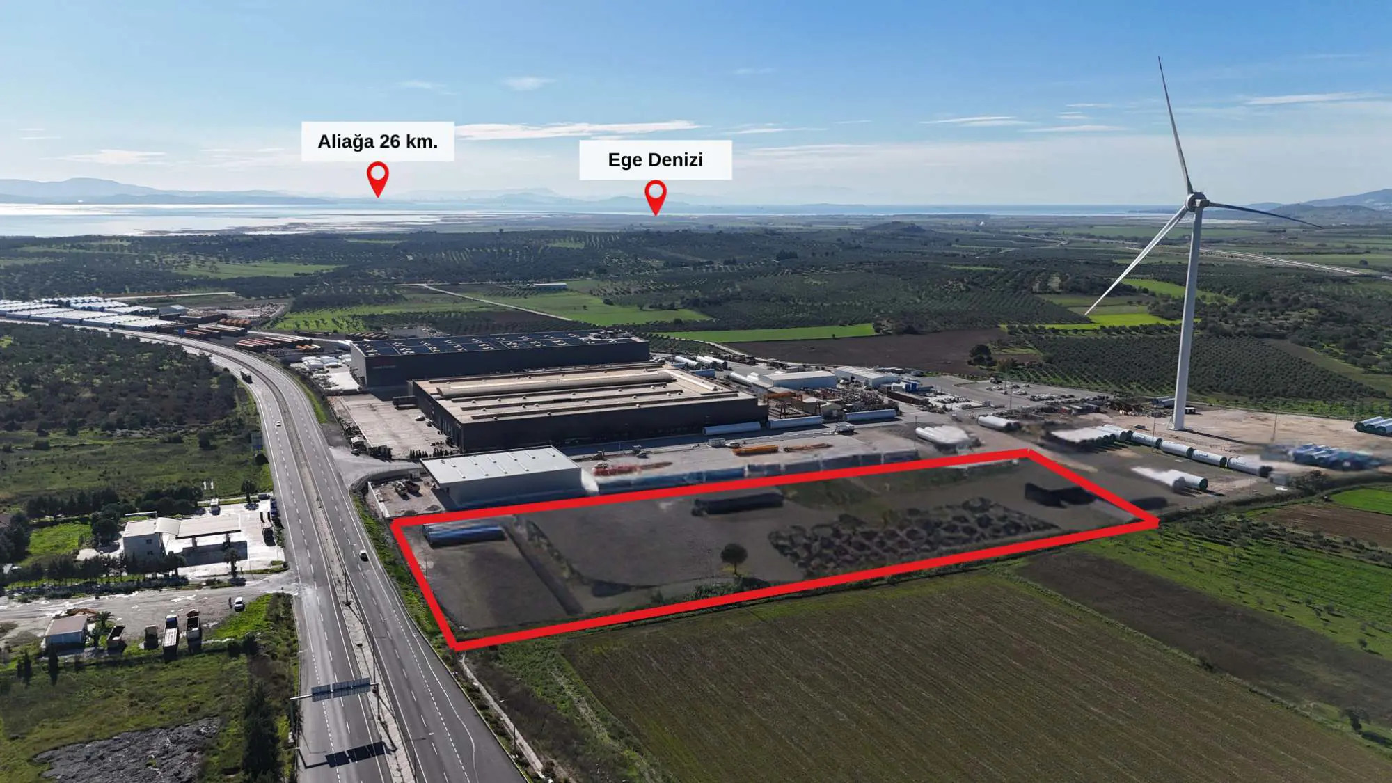 İZMIR-ÇANAKKALE YOLUNA CEPHELI 23.926 M² TICARI DEPOLAMA ARSASI